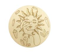 SELVFZ Ornements métaphysiques Pendule de divination en bois pour soleil lune énergie sculptée Pendule de divination en bois Sun Moon Energy Carve