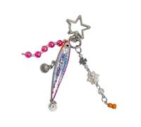 SELVFZ Pendentif en forme de poisson artificiel articulé - Queue naturelle - Effet de mouvement - Porte-clés créatif pour activités de plein air - Breloque pour sac à dos, rose rouge, taille unique