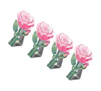 SELVFZ Pinces à nappe en acier inoxydable avec motif floral rose - Clips décoratifs en acier inoxydable