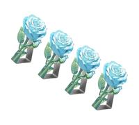 SELVFZ Pinces à nappe en acier inoxydable avec motif floral rose - Clips décoratifs en acier inoxydable