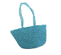 SELVFZ Sac fourre-tout en paille de grande capacité, sac à bandoulière pour la plage, les vacances en plein air, sac à main pour femme, bleu