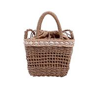 SELVFZ Sac seau en paille pour femme, sac à bandoulière tissé, sac à main, sac à main pour téléphone, kaki