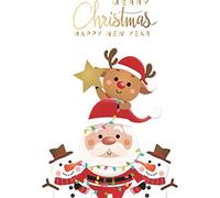 SELVFZ Sticker mural de Noël pour chambre d'enfant Motif arbre Père Noël