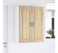 Selvicoly Armoire de cuisine, commode, buffet, meuble haut et bas, vitrine avec 3 étagères et 2 portes pour un rangement polyvalent, aspect chêne Sonoma moderne, 80 x 31 x 100 cm