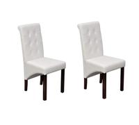 Selvicoly Lot de 2 chaises de salle à manger blanches avec rembourrage et structure en bois, ergonomiques, pivotantes, empilables, confortables, design moderne, pour cuisine, salon, convient pour