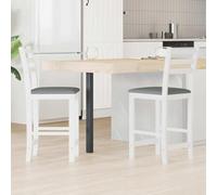 Selvicoly Lot de 2 chaises de salle à manger blanches robustes en bois d'hévéa au design moderne ergonomique pour cuisine, salon, confortables et empilables, durables pour les repas conviviaux