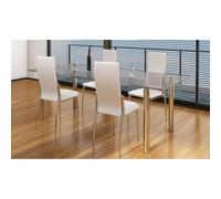 Selvicoly Lot de 4 chaises de salle à manger blanches avec rembourrage de qualité supérieure, design moderne, ergonomique, construction en acier robuste, empilables, confortables, adaptées pour