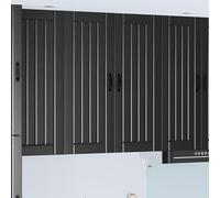 Selvicoly Lucca Armoire murale noire 80 x 31 x 100 cm en bois pour cuisine, espace de rangement, buffet, vitrine, armoire basse, avec portes, étagères et design robuste pour intérieur moderne
