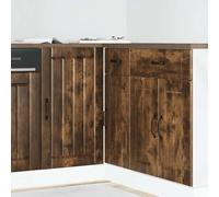 Selvicoly Lucca Meuble de cuisine en bois de chêne fumé avec espace de rangement de 86 x 46 x 81,5 cm, pieds réglables, convient comme commode, buffet, vitrine, buffet, armoire haute, meuble bas pour