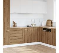 Selvicoly Lyon Artisan Meuble bas en chêne 60 x 46 x 81,5 cm Armoire de cuisine avec espace de rangement, commode robuste pour cuisine, vitrine, buffet, rangement, design moderne