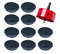Selyse Lot de 10 Passe-Câbles de Bureau, Cache-Hole Rond pour Bureau à Domicile, Organisation Pratique des Câbles, avec Scie Cloche, Solution Idéale pour Le Bureau et la Maison (Noir)【80mm】