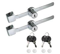 Selyse Lot de 2 serrures à crémaillère pour portes coulissantes en verre, vitrine et terrarium, serrure à cliquet avec 4 clés, convient pour terrariums, vitrines, armoires