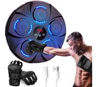 semai Machine De Boxe Musicale,Boxing Machine LED, Boxe Mural Musique Bluetooth Équipement, 9 Modes De Vitesse Et Modes De Comptage, avec Gants, Convient Aux Adultes Et Aux Enfants