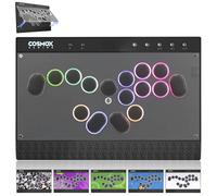 Semaiki Arcade Stick,C16S Contrôleur d'arcade sans levier, panneau magnétique détachable pour art DIY, RGB, interrupteur de verrouillage pour tournoi Compatible avec PC/Switch/PS3/PS4/Steam Deck