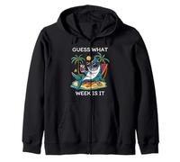 Semaine Cool Shark 2025 : Devinez Quelle Semaine est-ce Funny Shark Lover Sweat à Capuche