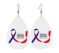 Semaine de sensibilisation aux malformations cardiaques congénitales Boucles d'oreilles pendantes légères en forme de larme pour femmes