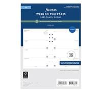 Semaine sur deux pages A5, papier recyclé anglais 2025