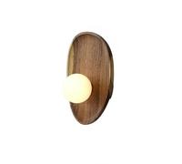 SEMANHUA Applique murale en bois, lumière LED avec abat-jour en verre, applique murale for salon, chambre, couloir, arrière-plan hall d'hôtel(26X20CM)
