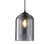 SEMANHUA Double Glass Pendant Light Shade - E14 Chandelier for Bedroom, Hallway, Bar, Flush Mount Ceiling Fixture(Dark)