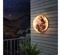 SEMANHUA Grande applique murale en forme de lune - Lampe de jardin d'extérieur à LED 15 W, lampe murale décorative étanche en forme de croissant for patio, entrée et cour(30CM)