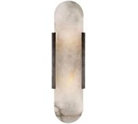 SEMANHUA Mid-Century Marble Wall Sconce - Elegant Alabaster Natural Light for Bathroom, Bedroom, and Living Room(Dark Height 35CM)