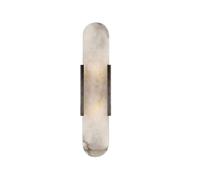 SEMANHUA Mid-Century Marble Wall Sconce - Elegant Alabaster Natural Light for Bathroom, Bedroom, and Living Room(Dark Height 50CM)