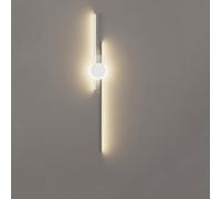 SEMANHUA Nordic Long Strip Wall Sconce - White LED Light for Bedroom, Hallway, and Hotel Room(C(18W))