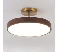 SEMANHUA Plafonnier rond d'intérieur Plafonnier LED nordique Plafonnier encastré Plafonniers en bois ultra fins Salon Éclairage de plafond de chambre d'enfant (Couleur: Couleur noyer) (Color : White