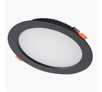 SEMANHUA Plafonnier rond ultra fin, spot encastré COB en aluminium noir, spot monté avec puce for chambre et salle de bain(18w(14-15cm))