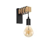SEMANHUA Suspension murale industrielle Edison, corps de lampe en bois rétro + appliques murales en métal E27, appliques murales simples créatives for ferme, restaurant, îlot de cuisine