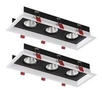 SEMANHUAOZ Lot de 2 spots LED encastrables rectangulaires à triple tête orientables à 24°, 7W3/12W3, IRC 90+(7w*3,Neutral light)