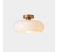 SEMANHUAOZ Plafonnier vintage nordique Danemark Mid Century Modern Nostalgia Plafonnier semi-encastré avec abat-jour en verre blanc orange for restaurant, café, loft, chambre à coucher, couloir 26,7 c