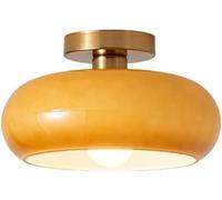 SEMANHUAOZ Plafonnier vintage nordique Danemark Mid Century Modern Nostalgia Plafonnier semi-encastré avec abat-jour en verre blanc orange for restaurant, café, loft, chambre à coucher, couloir 26,7 c