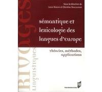 Semantique et lexicologie des langues d europe Pur (Auteur)