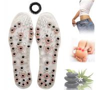 Semelle de Massage Magnétique, Semelle de Pied pour Massage avec Aimant Acupressure, Semelle Anti-Fatigue pour la Douleur des Pieds Aide à brûler Les Graisses, Support Lavable et Coupable,43-44