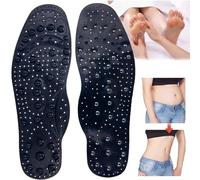Semelle de massage magnétique, semelle orthopédique homme, peuvent être coupées à la taille stimule les points de pression l'acupression et la réflexologie augmentent,L,Black