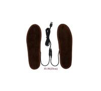 Semelle intérieure de chaussure chauffante électrique usb chaussette chaude pieds chauffant pied coussin d'hiver - marron