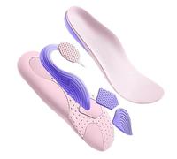 Semelle intérieure de soutien de la voûte plantaire, intérieur du pied plat, correction des jambes, prévention des odeurs, absorption des chocs et protection du pied (rose violet, 41-42)