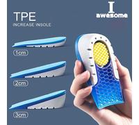 Semelle intérieure surélevée TPE de haute qualité, demi-chaussures pour augmenter la hauteur, coussinet pour hommes et femmes, Gel de Silicone, talon de croissance Invisible, semelles de levage de 1 à