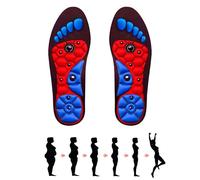 Semelle Magnetique, 1 Paire Semelles Magnétiques, Semelles Acupression Pour Homme et Femme, Semelle Gel Réflexologie Et D'acupression, Soins de Santé Des Pieds Fasciite Plantaire (Rouge, 44-47)