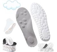 Semelles 4D Cloud Technology 4D - Super douces et ultra confortables - Semelles de chaussures de sport 4D - Massage d'acuppoint pour soutien du pied et des articulations (40-42, gris)