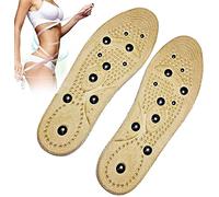 Semelles amincissantes, coussinets antidouleur, semelles d'acupression portables, de massage magnétique for les pieds, for femmes et hommes(Yellow,S)