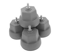 Semelles Anti-vibrations pour Machine à Laver, Lot de 4, Plastique Gris | Stabilité, Antidérapant et Absorption des Chocs, pour Buanderie, Lave-linge à Tambour et Sèche-linge