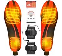 Semelles Chauffantes, Semelle Chauffante Rechargeable 5000 mAh, Semelle Chauffante Sans Fil avec APP contrôle, Taille Peut Être Coupé(41-46), pour chasse/pêche/randonnée/camping