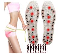 Semelles D'acupression Confortables Semelles Magnétiques avec 56 Zones de Massage,Semelles de Massage Amincissante Transparent Réflexologie Douleur au Pied Acupression(Size:EU:35-36)
