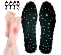 Semelles De Massage De Thérapie Magnétique Chaussures Lavable/Respirant/Confortable D'acupression D'aimant Santé Réflexologie Douleur Au Pied Orthotic Inserts pour Hommes Femmes(Size:40,Color:Noir)