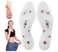 Semelles de Perte de Poids,1 Paire Semelles Magnétiques,Semelles Acupression Pour Homme et Femme, Semelle Gel Réflexologie Et D'acupression,Soins de Santé Des P(Size:1 pair M(40-44),Color:Transparent)