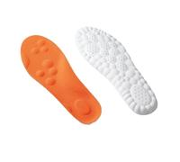 Semelles de sport en latex haute élasticité, semelles orthopédiques de soutien de la voûte plantaire - Semelles orthopédiques souples for hommes et femmes(Orange,EU43-44)