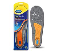 Semelles de travail Scholl GelActiv pour chaussures de travail 40-46,5 - Pour pieds très sollicités - 1 paire de semelles en gel, noir/orange/bleu