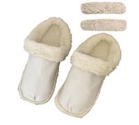 Semelles en peluche avec lacets - Semelles d'hiver chaudes pour homme et femme - Doublure amovible en fourrure moelleuse pour chaussures en bois, vie quotidienne et pieds froids